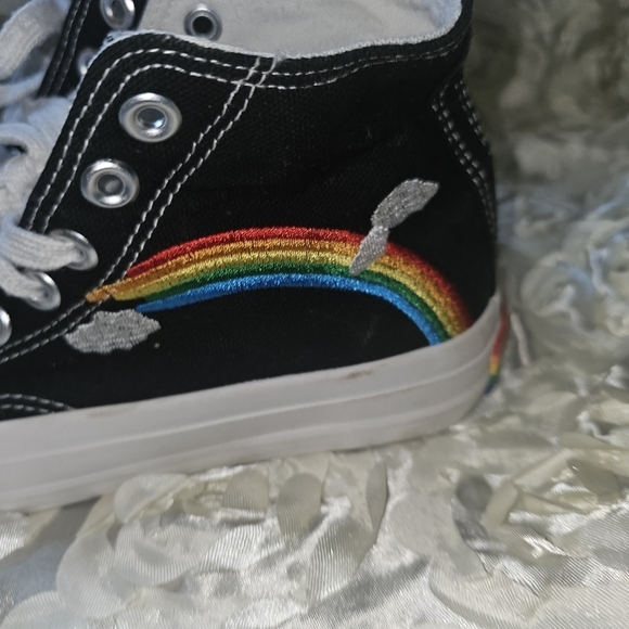 Rainbow Canvas Converse Style High Top | Rainbow Sole Size 4=36 - Picture 11 of 13